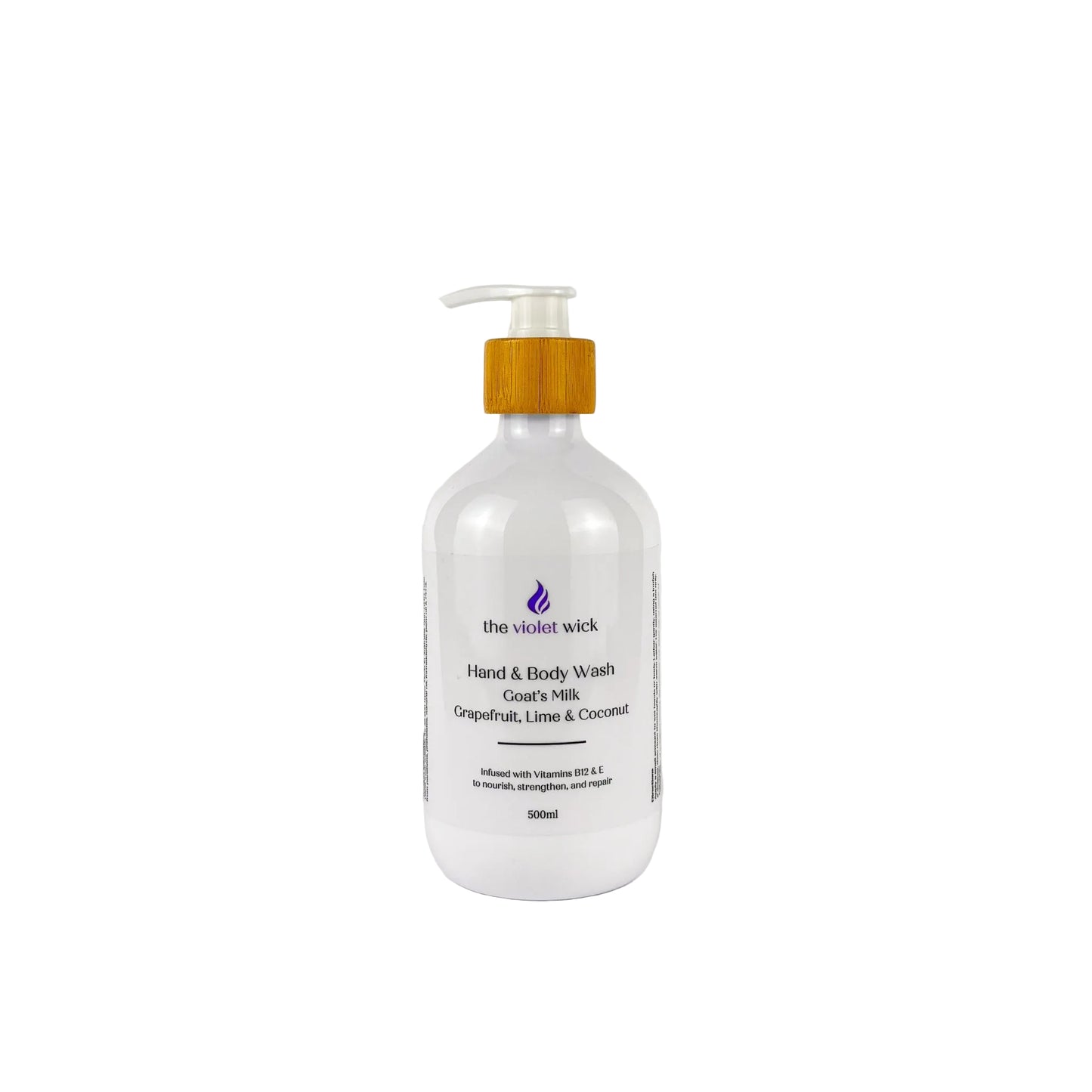 Grapefruit, Lime & Coconut Goat's milk hand and body wash on white background