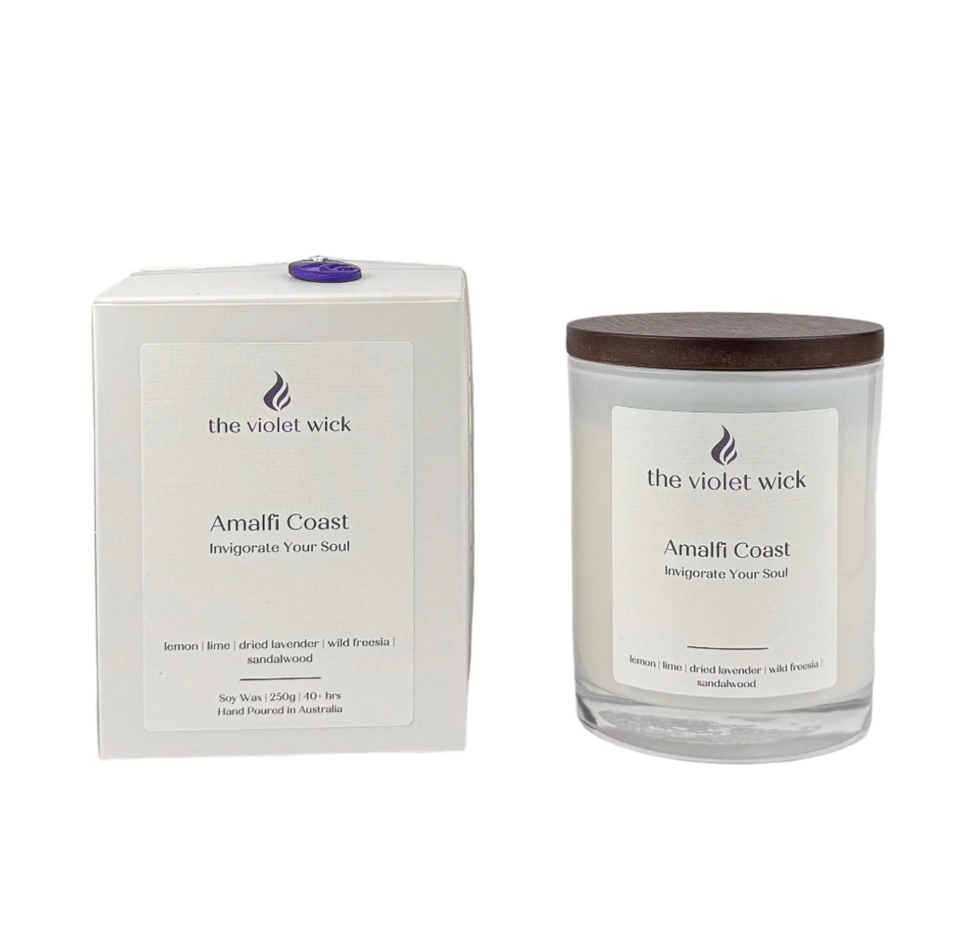 Amalfi Coast Soy Candle | lemon, lime, dried lavender & sandalwood