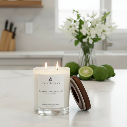Bergamot & White Patchouli Soy Candle | bergamot, fresh mandarin, jasmine, gardenia & patchouli