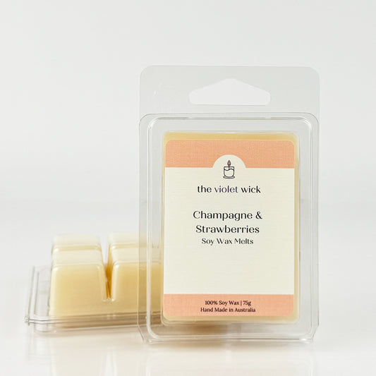 Champagne & Strawberries Soy Wax Melt from The Violet Wick