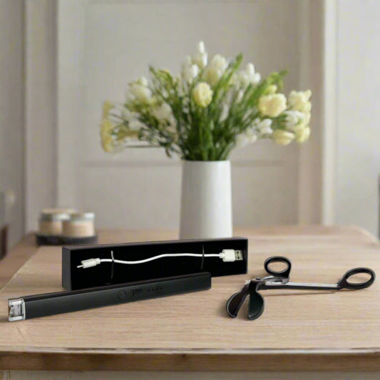 Candle Care Kit, wick trimmer and USB rechargeable lighter