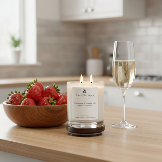 Champagne & Strawberries Soy Candle | strawberries, raspberries, champagne