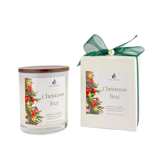 Christmas Tree Soy Candle | peppermint, bergamot, fir needle, pine, patchouli, cedarwood & oakmoss