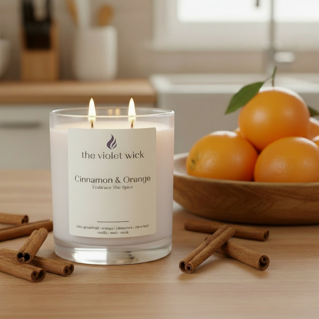 Cinnamon & Orange Soy Candle | ruby grapefruit, orange, cinnamon, clove leaf, vanilla, malt & musk