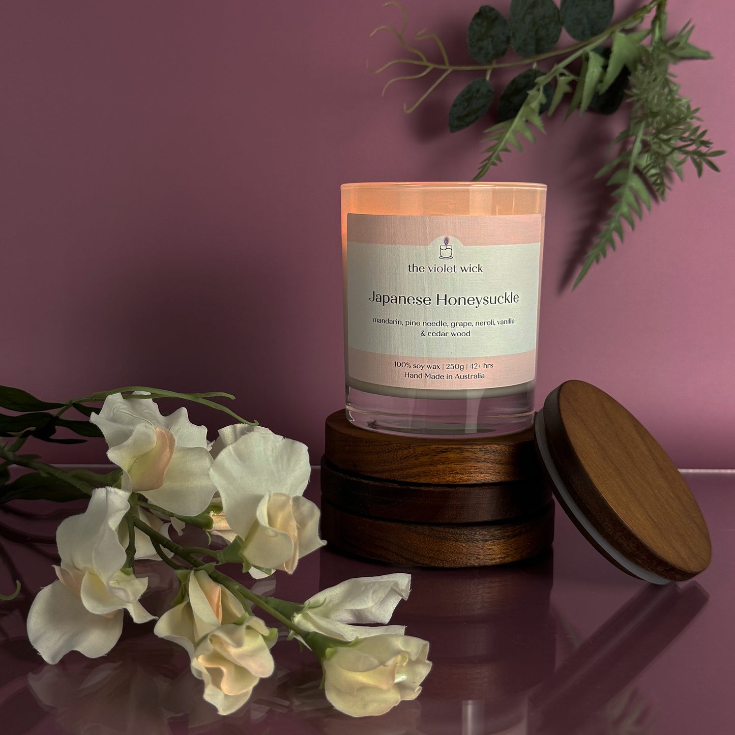 Japanese Honeysuckle Soy Candle from The Violet Wick