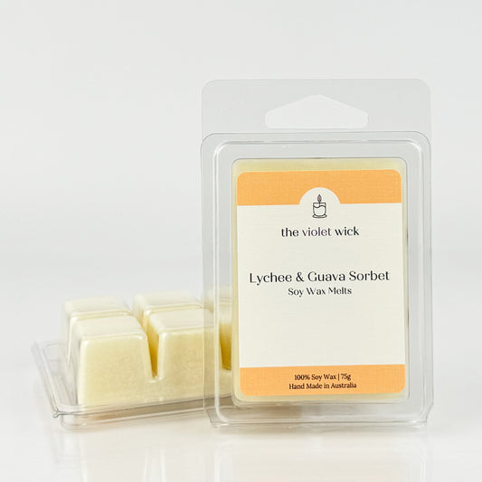 Lychee & Guava Sorbet Soy Wax Melt from The Violet Wick
