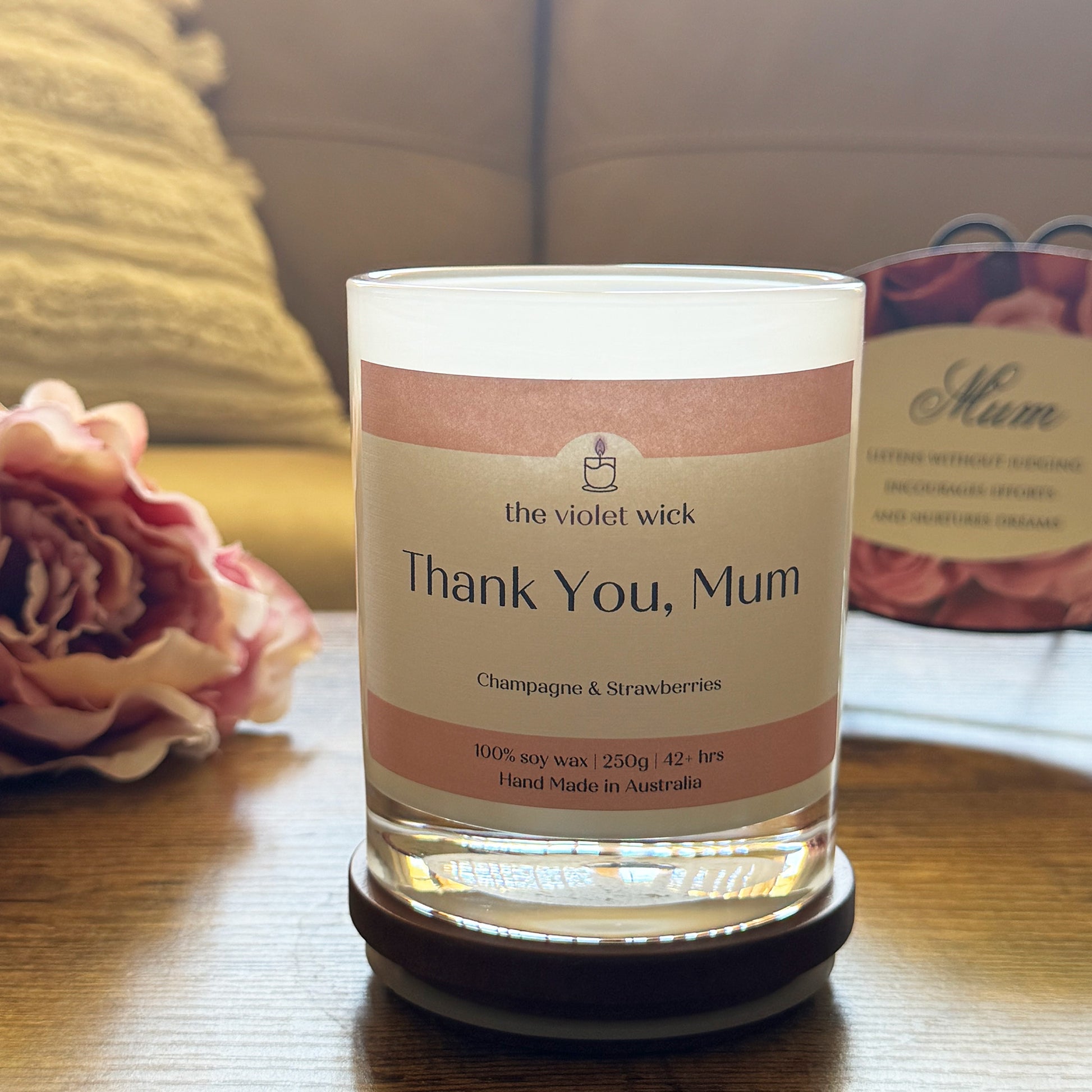 Mother's Day Candle with Personalised Label
