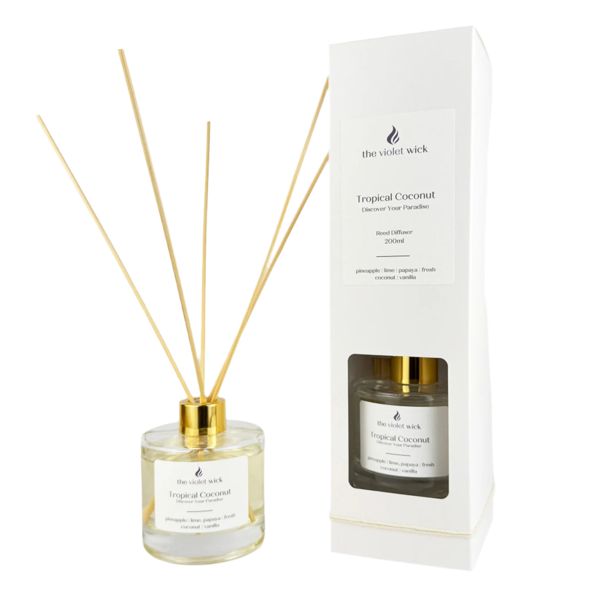 Tropical Reed Diffuser Tropical Coconut Reed Diffuser – The Violet Wick