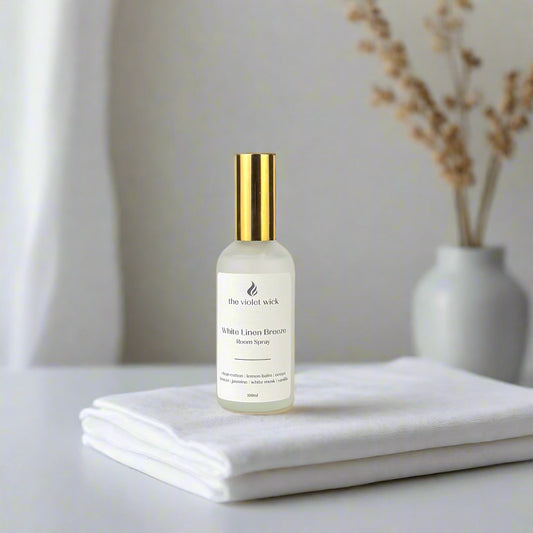 White Linen Breeze room spray from The Violet Wick