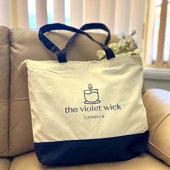 Large Zip Cotton Canvas Tote Bag