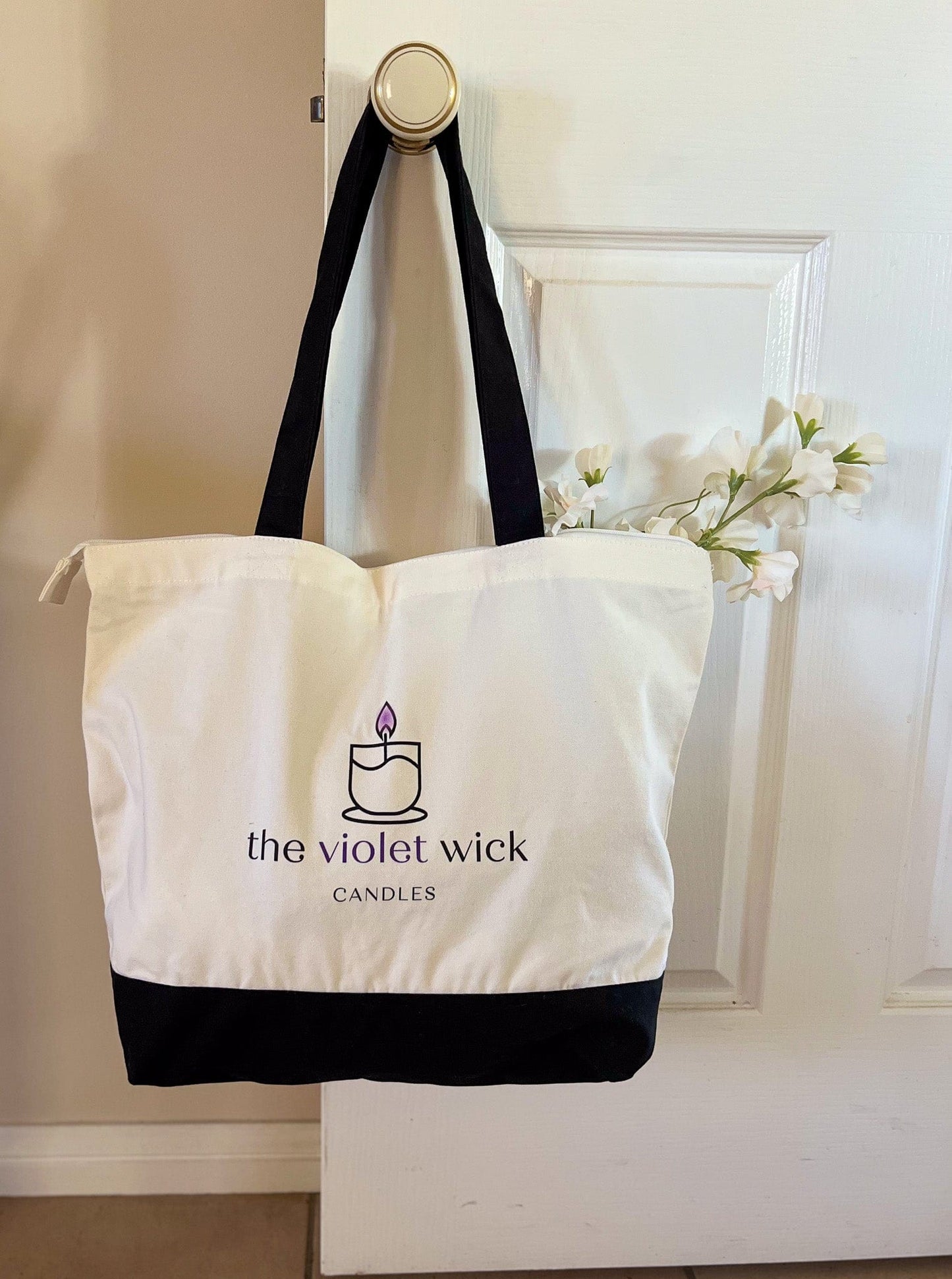 The Violet Wick Large Zip Canvas Tote Bag